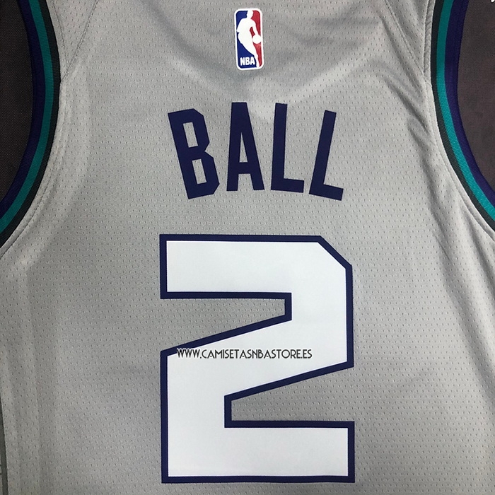 LaMelo Ball NO 2 Camiseta Charlotte Hornets Ciudad Edition Gris